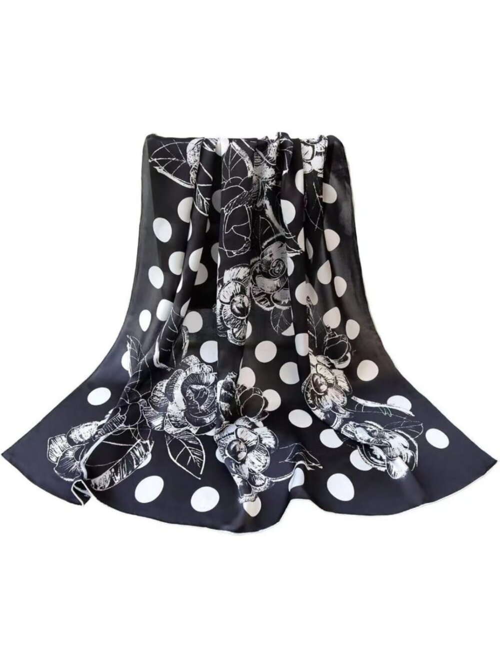 Luxurious 100% Mulberry Silk Large Square Scarf | Versatile Hair Wrap & Shawl